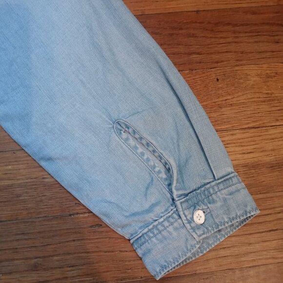 CLOTH & STONE Long Sleeve Point Collar Chambray tencel Shirt (S) - Picture 16 of 16